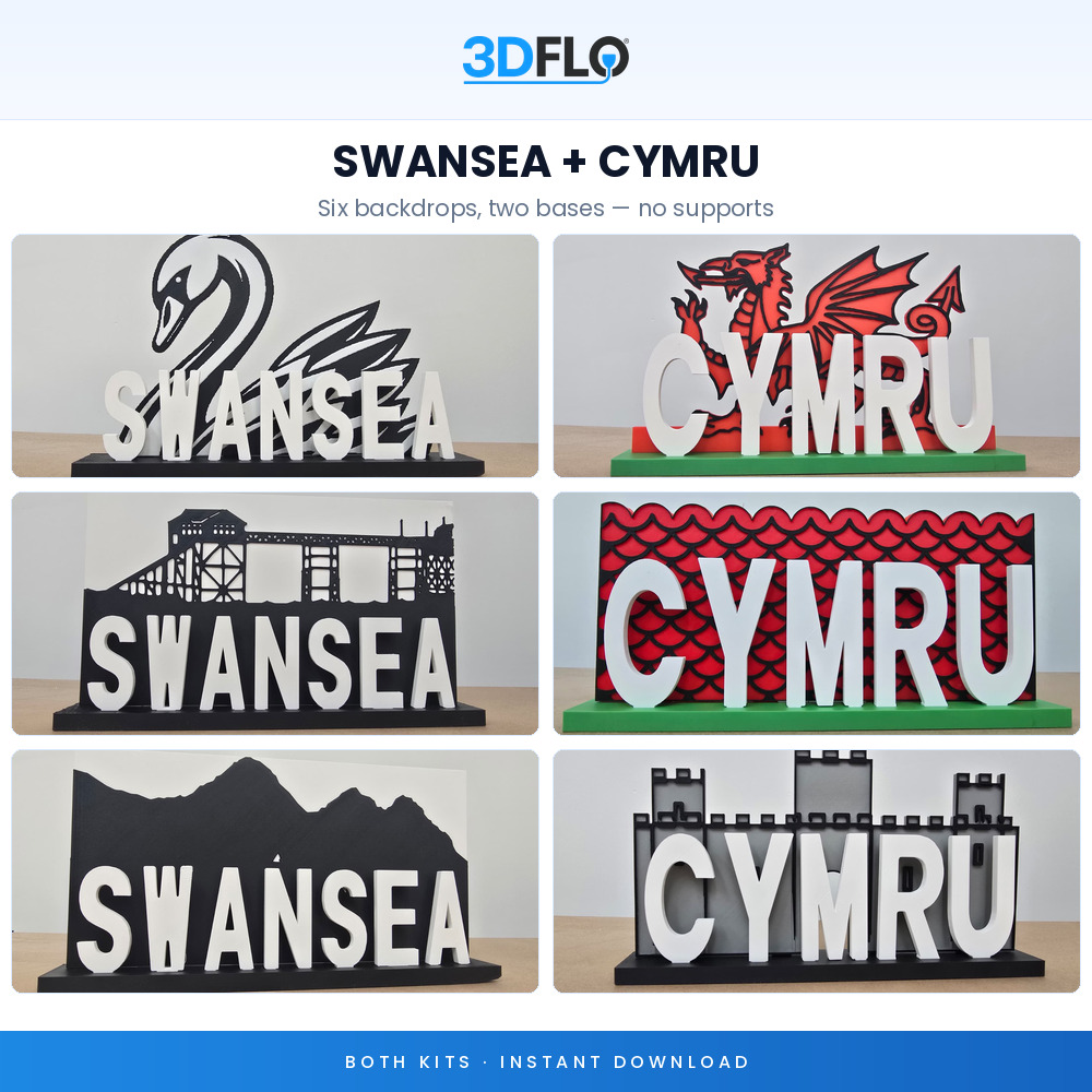 SWANSEA + CYMRU Bundle — STL Files (Digital Download)