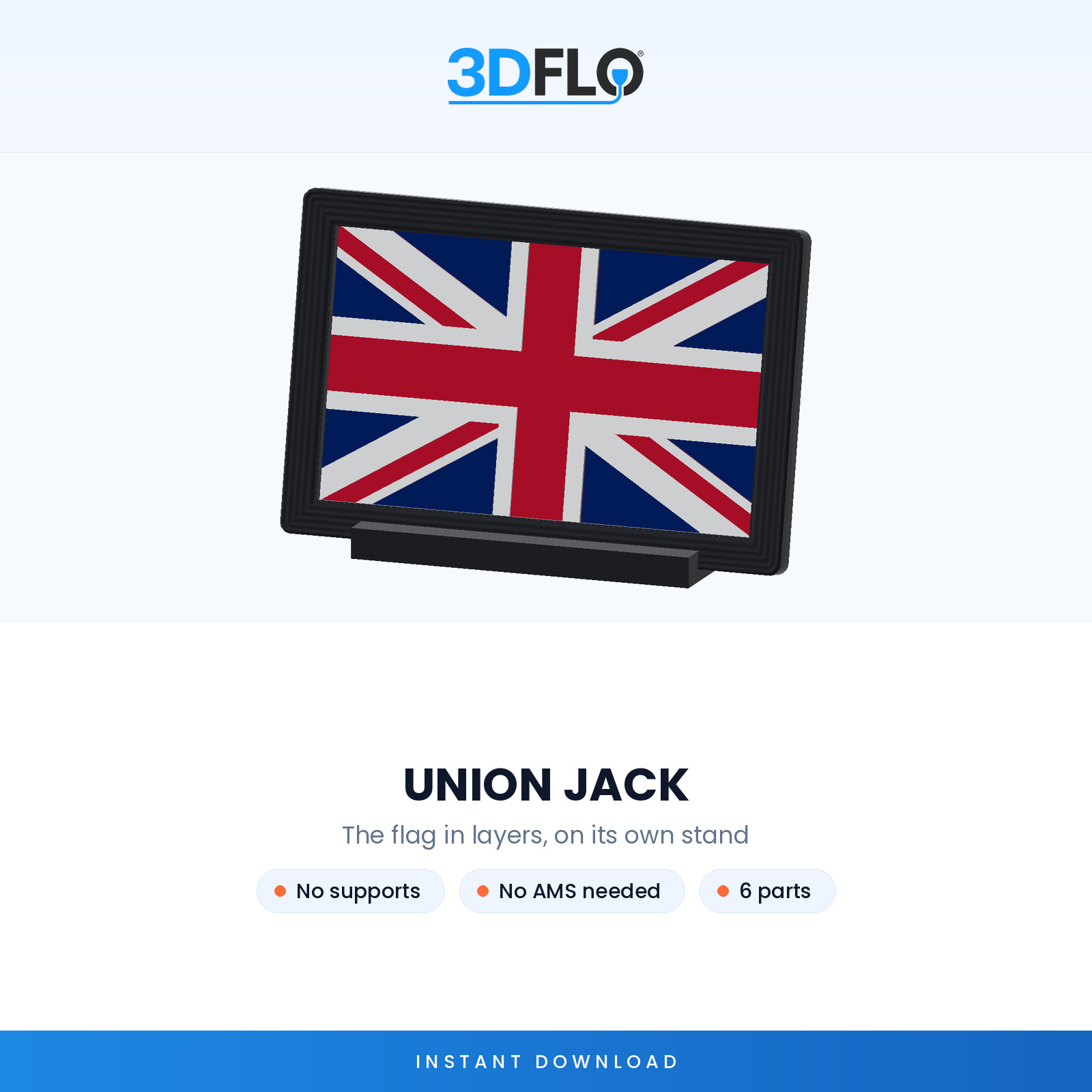 UNION JACK Flag Layered Art — STL Files (Digital Download) - Image 3