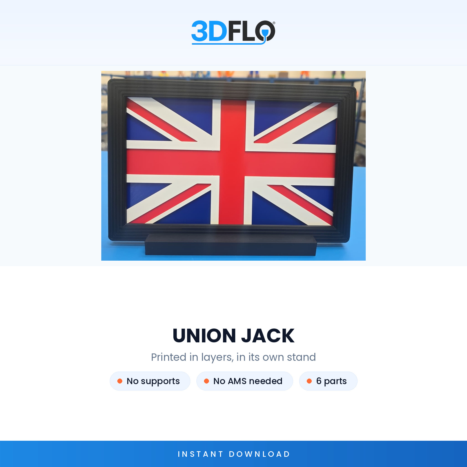 UNION JACK Flag Layered Art — STL Files (Digital Download)